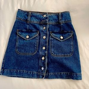 Sezane high waisted jean skirt